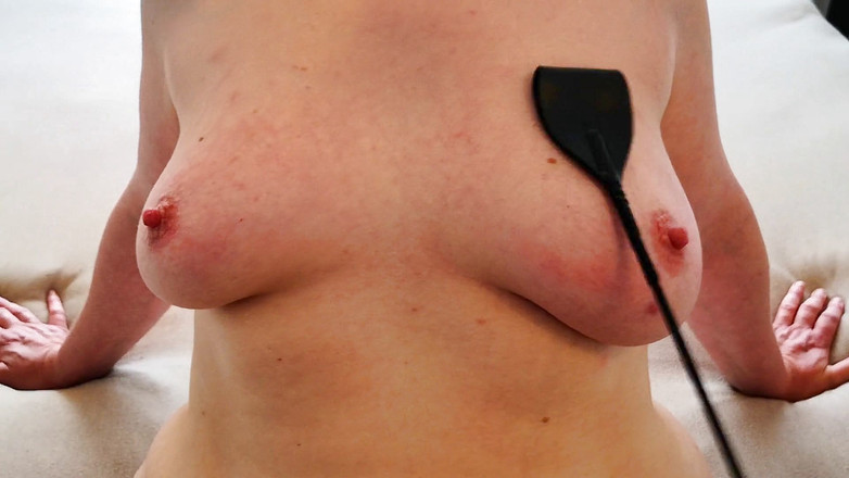 Bouncy Tits Action: Whip my breasts with stud whip