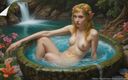AI Girls: 42 个美丽的裸体少女在水塘 ai 生成图像