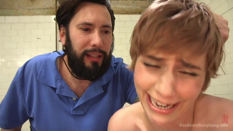 Hardcore Gangbang by Kink: Petite Journalist Gangbanged Into a Gaping Anal Slut!