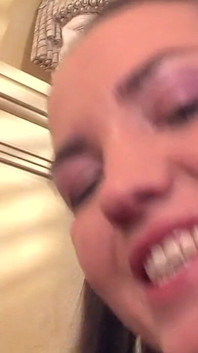 Guy Eats and Bangs Hard Wet Pussy of a Teen Girl While She Sucks a Lollipop