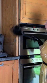 Latex Maid Masturbating at Work