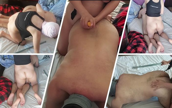 Amateur_MS: Sensuele massage van een heet stel met olie op het...