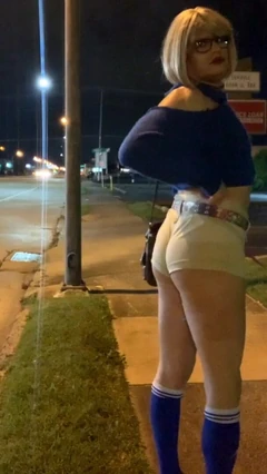 Hot Tight Ass Khaki Shorts Roadside Anal Dildo Cars Trucks