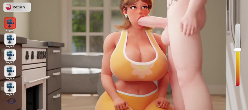 Xr Gamer: Debbie อมควยให้ Eden ในห้องครัว