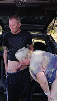 In the Park, I Fuck My Stepmom in Her Pussy Doggy Style, Then in Her Mouth and Cum Twice in a Minute