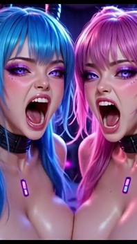 두 명의 사랑스러운 소녀가 젖탱이를 튕기다, Ai 애니메이션