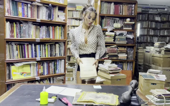 Monika Fox: Librarian Monika Fox Hard Fucked Her Ass with Telephone Handset &amp;...