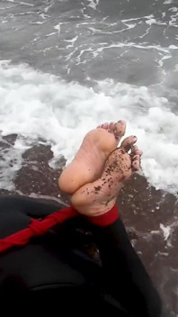 Hogtied in a Wetsuit - Rope Bondage Escape Challenge on the Beach