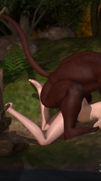 Minotaur ngentot habis-habisan peri muda di hutan ajaib misterius
