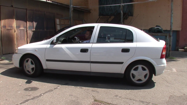 Cum Outdoor: Fucking the blonde girl outdoor on a car