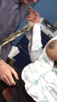 Sexy brunette MILF gets her pussy pounded in the office