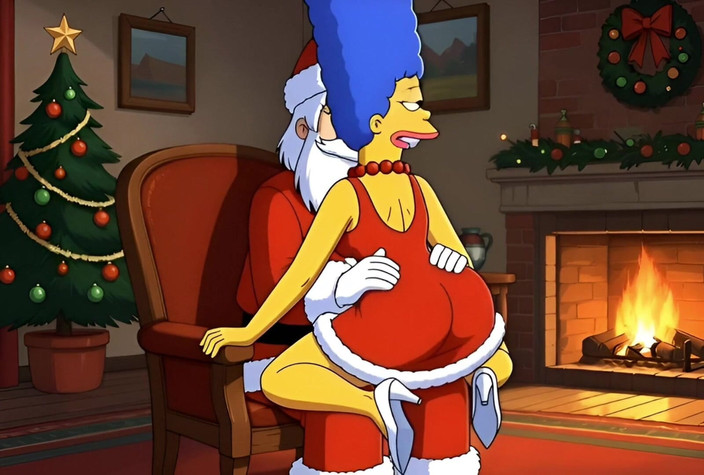 Octopussy Lovers Club: Święty Mikołaj pieprzy zamężną gospodynię domową Marge Simpson w Boże...