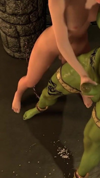 Milking an Ork Ladyboy