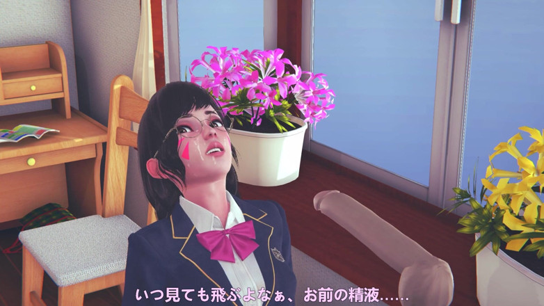 Waifu club 3D: DVA女子大生は彼女の舌であなたのコックを舐め、彼女の顔に精液を取得します