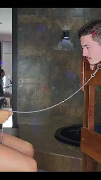 Goddess - Foot Gagging Weak Slave on Guillotine