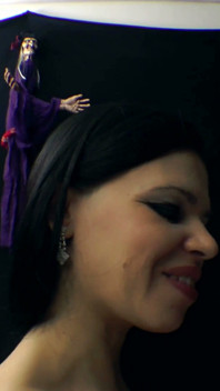 Gothic Facesitting Domination - Black-haired Domme Rides Her Slave's Face