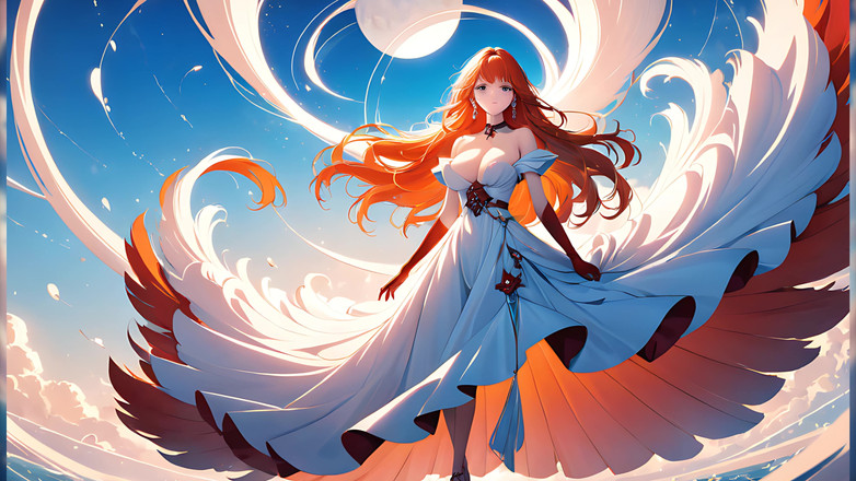 LustRender: Nude Muse Among Giant Brushes Painting the Sky - Artistic Ai...