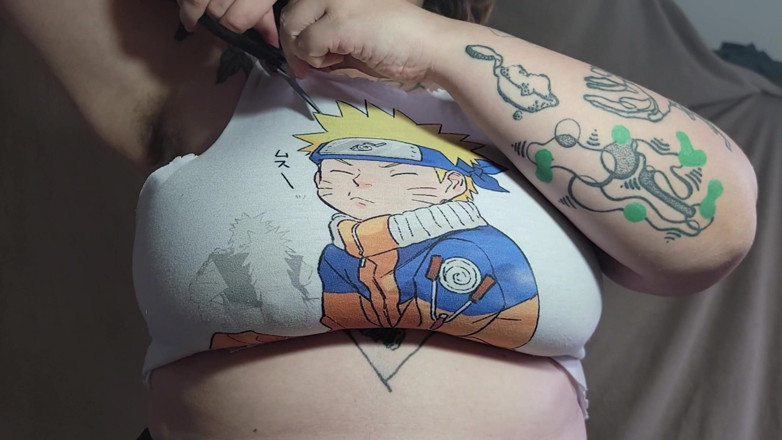 alucidfever: Playing with My Boobs in My Old Naruto Shirt