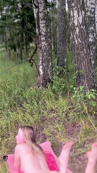 Beautiful Baby in the Forest, a Guy Fucks Her Hard in the Ass