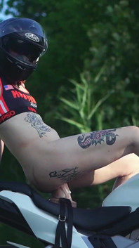 TS Lena Vesper Fucks Her Motorcycle