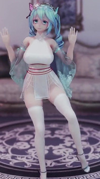 [mmd] 初音 (g)i-dle - Queencard Queen; Fetish Uniforms; Striptease; Busty; Jiggle