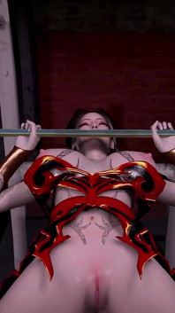 3D puttana asiatica sportiva con grandi tette fa sesso di gruppo con grande cazzo nero