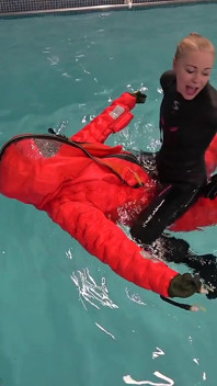 Human Life Raft - Inflated Suit Slave Pool Domination