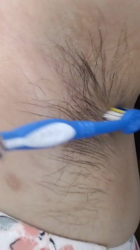 Hairy Armpits Closeup Oiled Combed