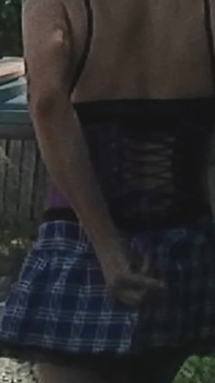 Recycling Outing... Naughty in Miniskirt and Tail Plug