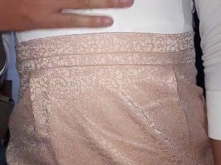 Naomisinka: Cum wearing woman formal dress with silky lining