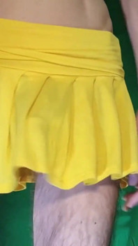 Flowery Seamless Thong with Yellow Skirt