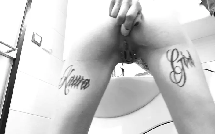InkedKawaGirl: Vibrator in tight asshole