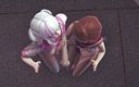 Waifu club 3D: Två college flickor avrunkning av en klasskamrat