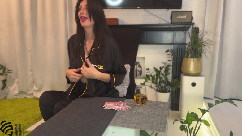 LizaVirgin: Undressing card game with a hot milf