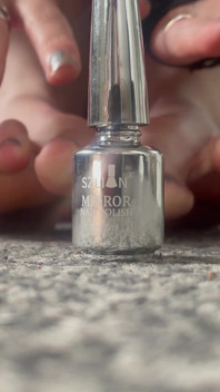 Painting My Long Toenails Silver and Fingernails