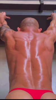 Your POV - Asian Muscle Hunk Working Out in Red Thong