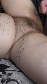 Two Fat Guys Cumming Masturbate and Cumming on Slut Wife Pussy and Belly After Sex - Milky Mari