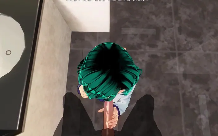 H3DC: 3D Hentai Girl with Blue Hair Sucked a Classmate