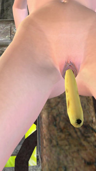 Animated 3D cartoon porno - schönes mädchen mit banane in der muschi gefesselt