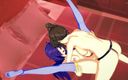 Hentai Smash: Mogana Kikaijima займається лесбійським сексом з Медакою Курокамі перед тим, як її трахнули страпоном - medaka box hentai.