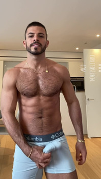 Showing My Big Cock in White Shorts.