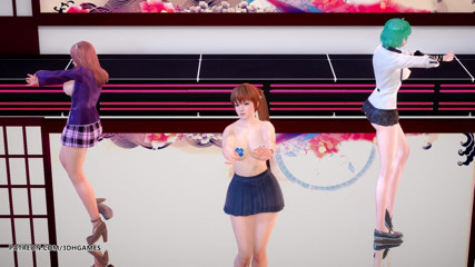 3D-Hentai Games: [mmd] gemaskerde teef sexy striptease Honoka, Katsumi, Takaki. Doa hete...