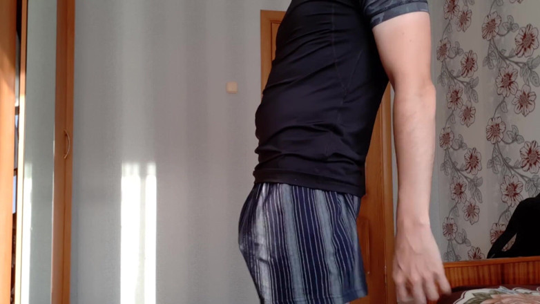 AlexRusFun: Russian student masturbates his big cock and cums on his...