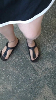 Birkenstocks and Nylon Feet in the Stairwell