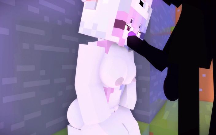 VideoGamesR34: Minecraft 色情动画 - 女孩吮吸 enderman 的鸡巴