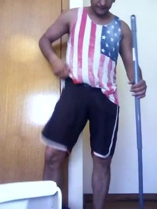 Boy top Amador: A young boy cleans the house very horny and with...