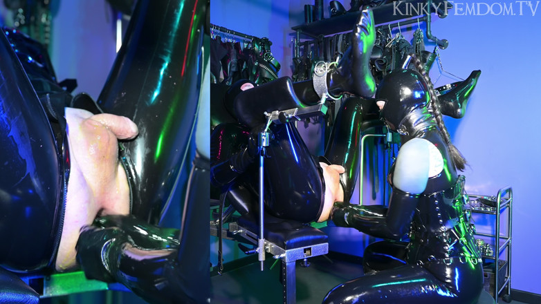 KinkyFemdomTV: Pesantemente in gomma dolly lattice doppio fisting anale ft mistress...