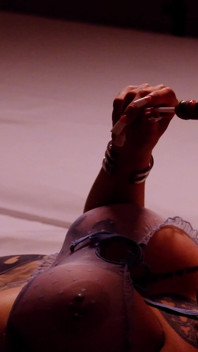 Solo Sucking with See-through Lingerie