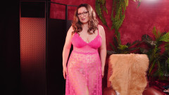 Arya Grander: Try on Haul for Chubby MILF: Lace Lingerie Transparent Dress