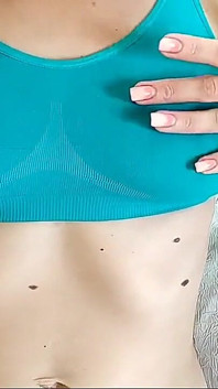 Teen Wife Solo Plays with Nipples Through Sport Topic